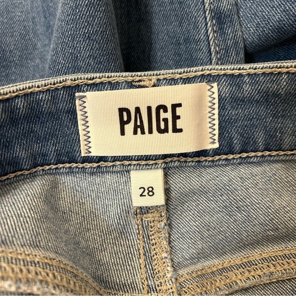 Paige Rory Crop Flare Raw Hem Denim Jeans in Zynn Size 28 - Picture 7 of 9
